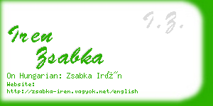 iren zsabka business card